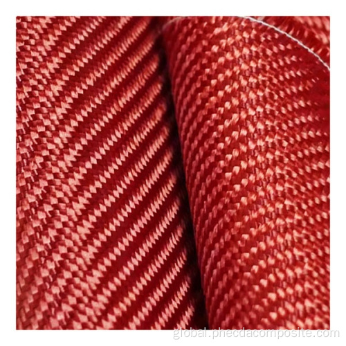 Red Aramid Fabric Textile red twill para aramid fiber fabric Factory